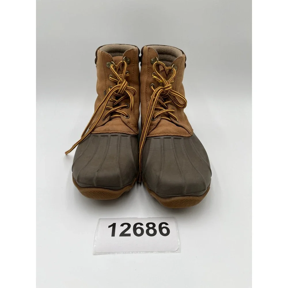 Sperry Avenue STS12126 Duck Boots Mens 10.5M Brown Leather Waterproof Lace Up